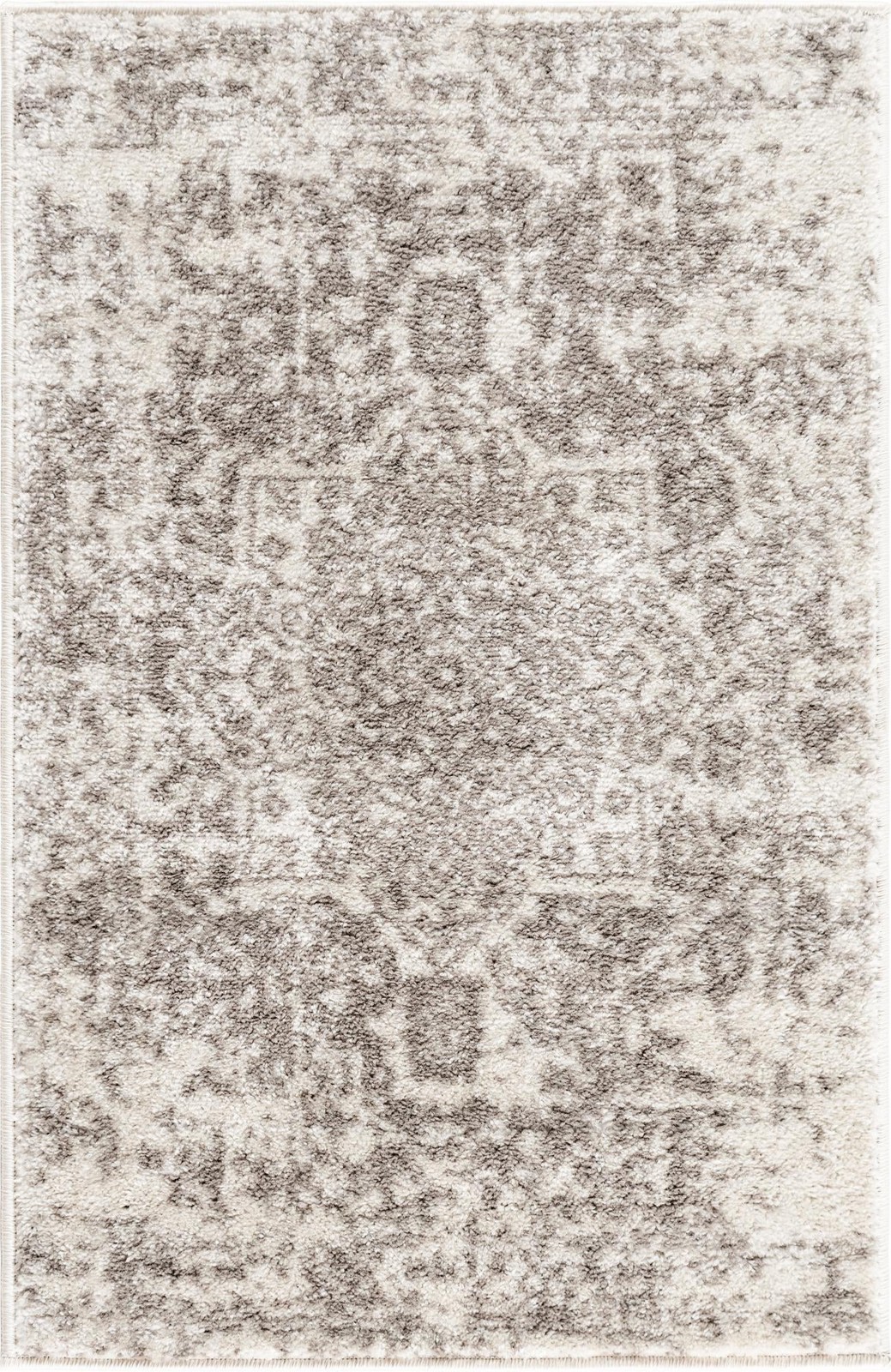 2' x 3' Birch · Border rug, white