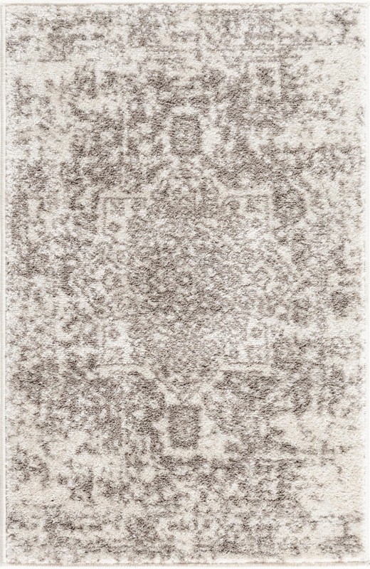 2' x 3' Birch · Border rug, white