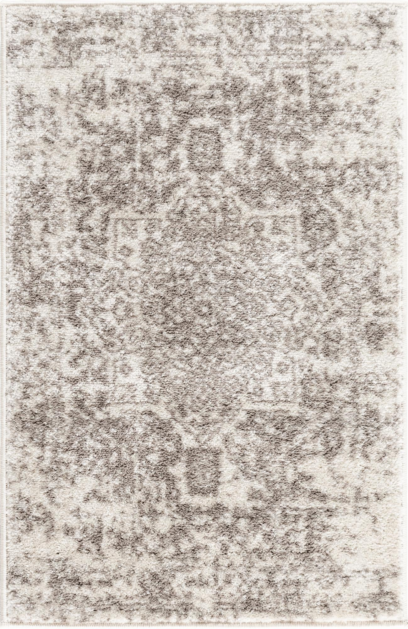 2' x 3' Birch · Border rug, white