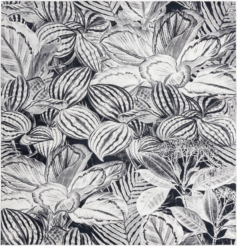 7' 10 x 7' 10 Herrick · Floral / botanical rug, charcoal