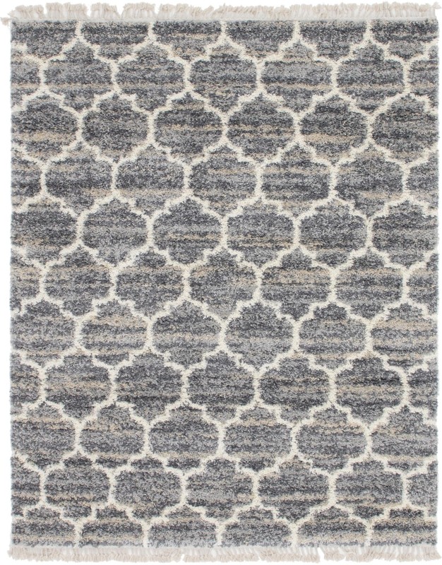 Everett · Trellis Shag Rug, gray