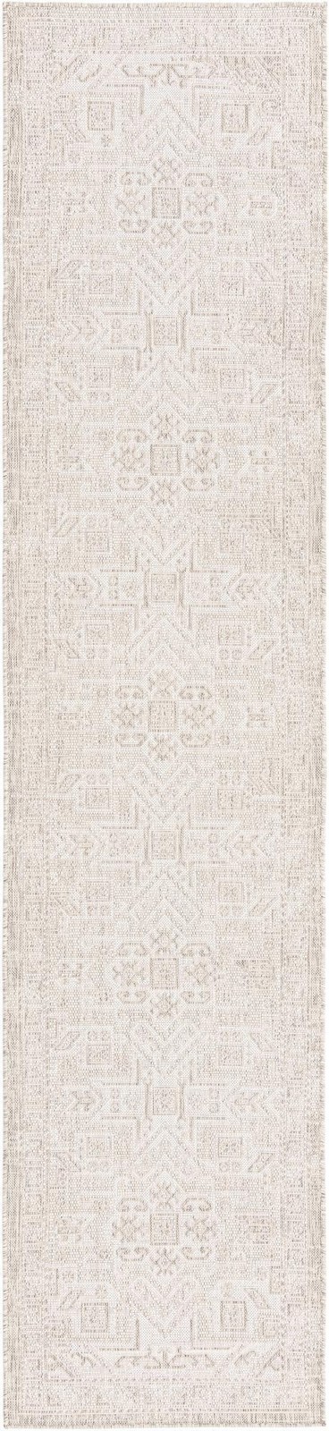 2' 7 x 12' Estuary · Border Outdoor Rug, light gray
