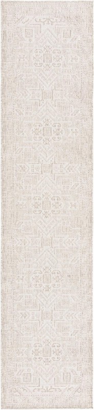 2' 7 x 12' Estuary · Border Outdoor Rug, light gray