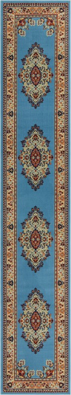 3' x 16' 5 Bingham · Border rug, blue