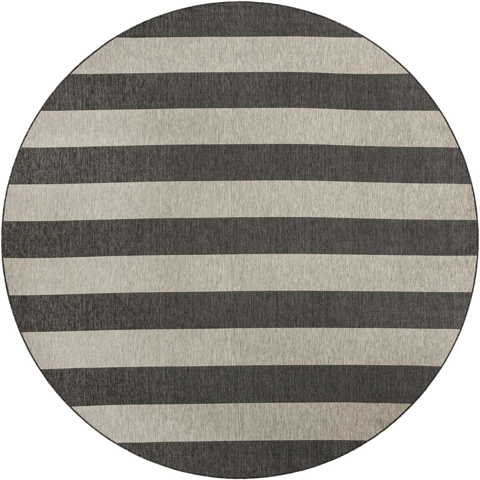 12' x 12' Dahlia · Striped Outdoor Rug, charcoal