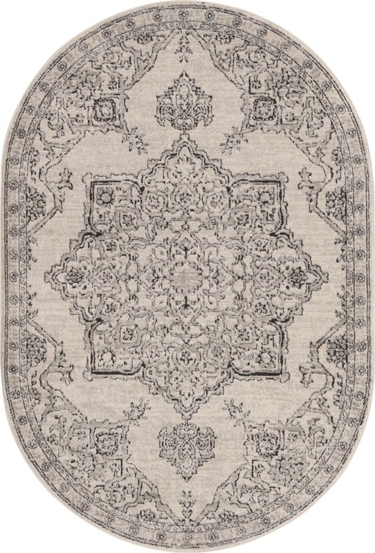 5' 3 x 8' Wade · Medallion rug, ivory and gray
