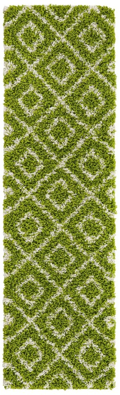 2' x 7' Brock · Diamond Shag Rug, green
