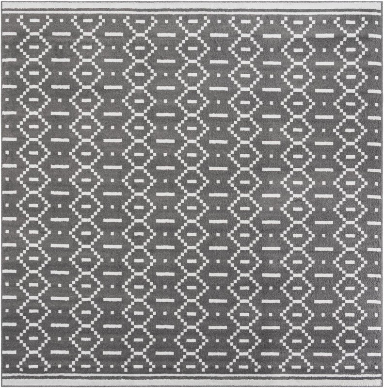 10' x 10' Rankin · Geometric rug, gray and ivory