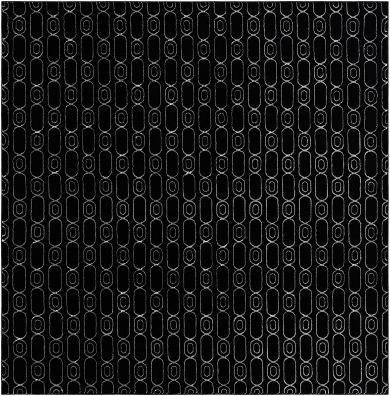 Renwick · Geometric rug, black and silver