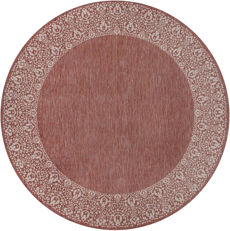 13' x 13' Bloomfield · Border Outdoor Rug, rust red