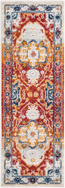 2' x 6' Pierce · Medallion rug, rust and navy