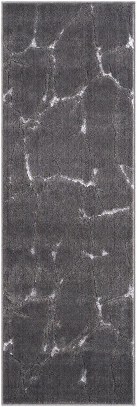 2' x 6' Ravenhill · Abstract rug, gray and silver