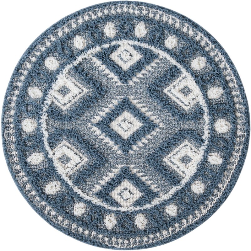 3' 3 x 3' 3 Bernard · Border rug, blue
