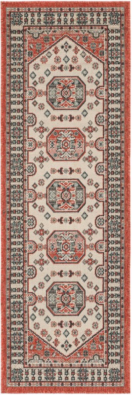 2' x 6' Calvin · Border Outdoor Rug, multi