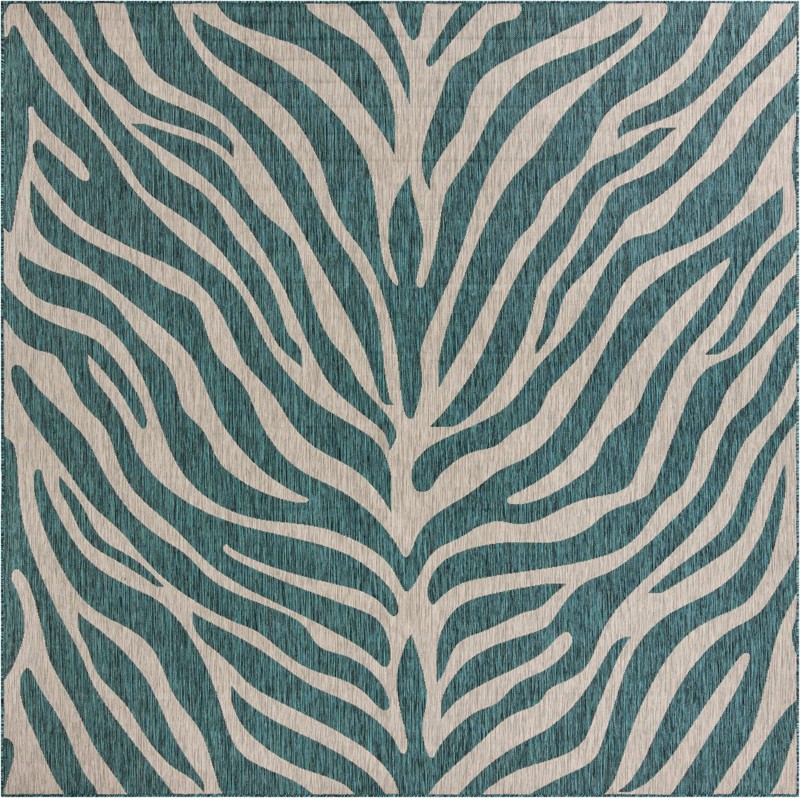 Abney · Animal print Outdoor Rug, teal
