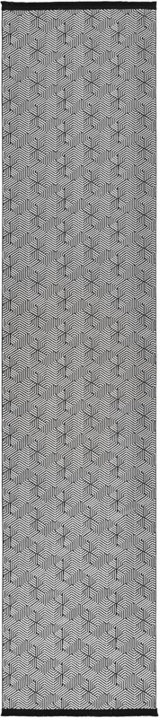 2' 7 x 12' Harwood · Geometric rug, black and white