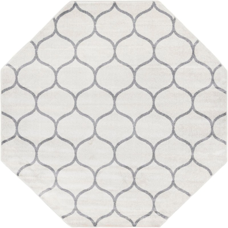 5' 3 x 5' 3 Ingram · Lattice rug, ivory and gray
