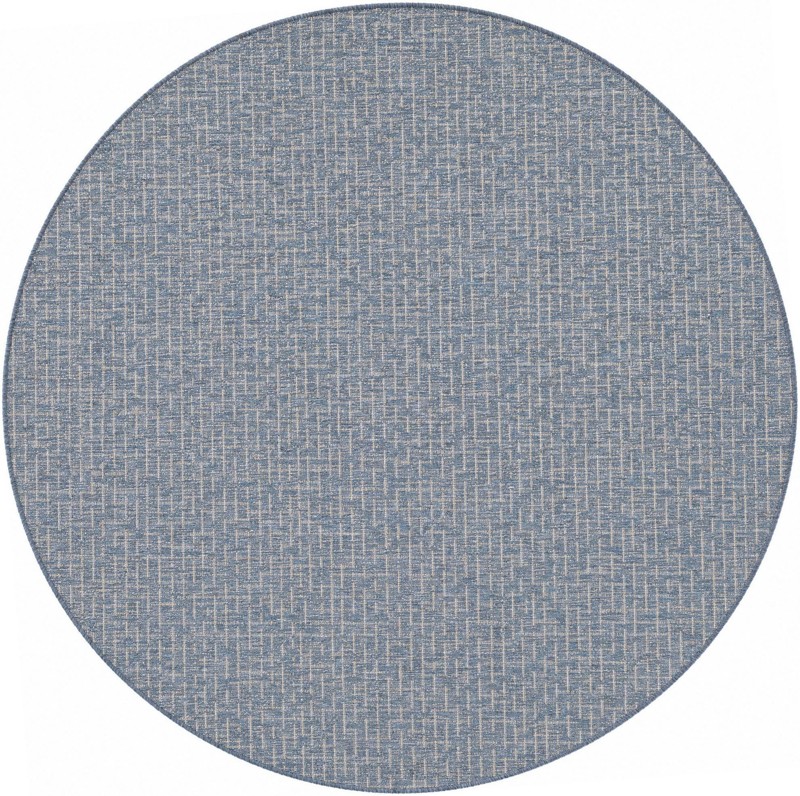 6' x 6' Loam · Plaid Outdoor Rug, navy blue
