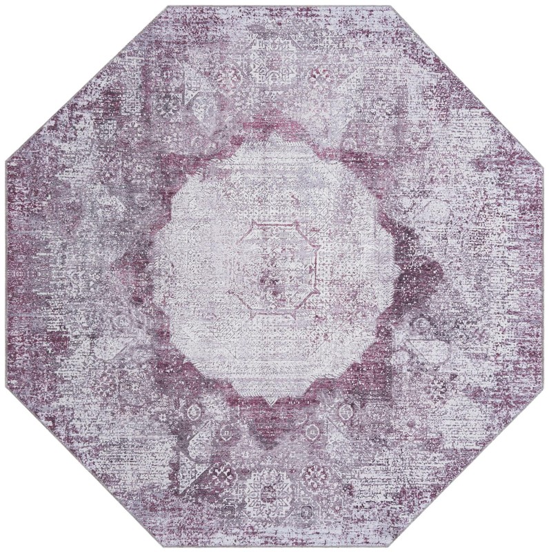 Fallowfield · Distressed medallion Washable Rug, pink and ivory