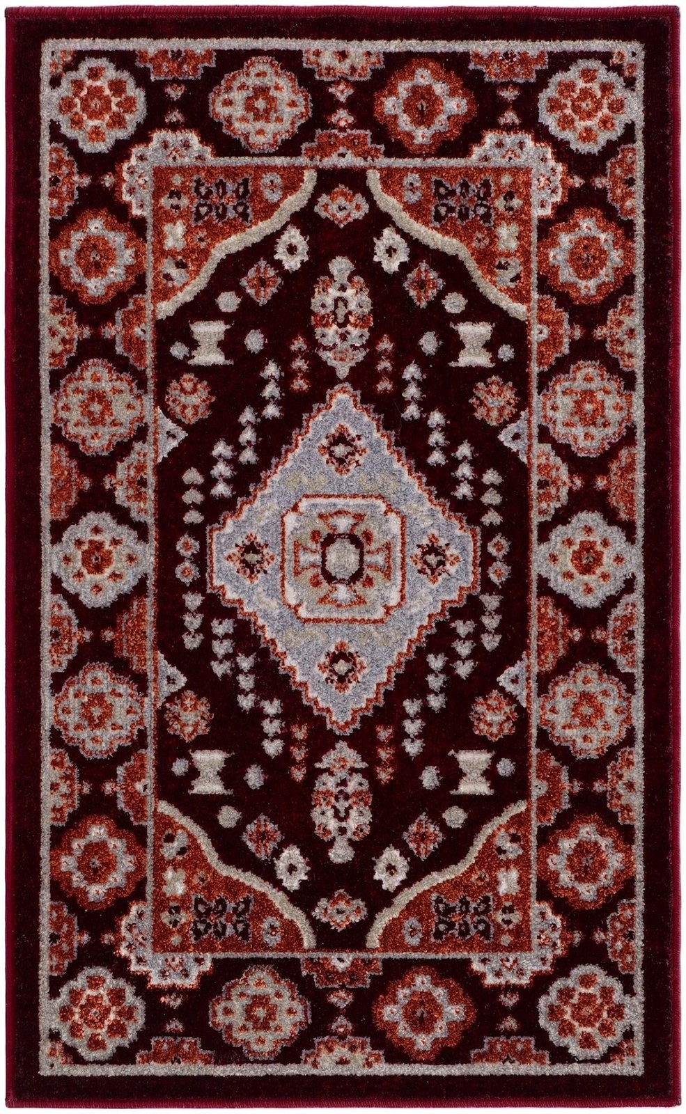 2' x 3' Middlebury · Medallion Washable Rug, burgundy and terracotta
