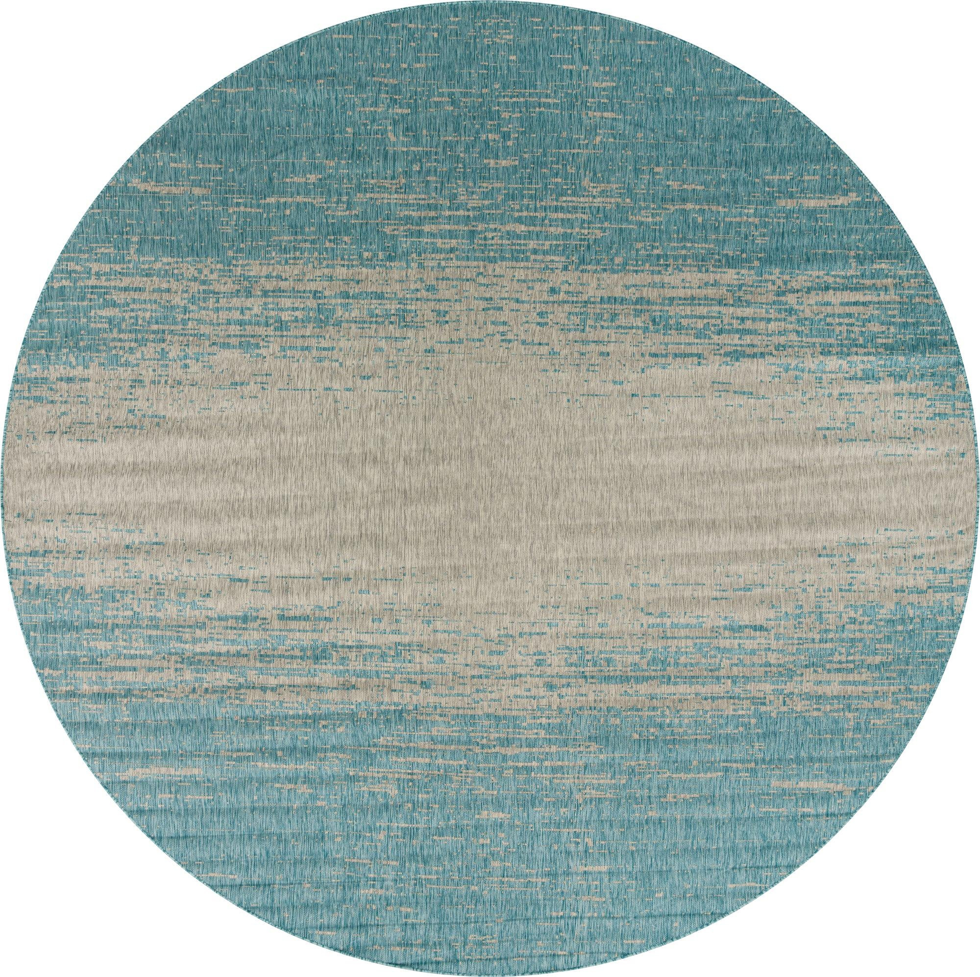 13' x 13' Buell · Abstract Outdoor Rug, aqua