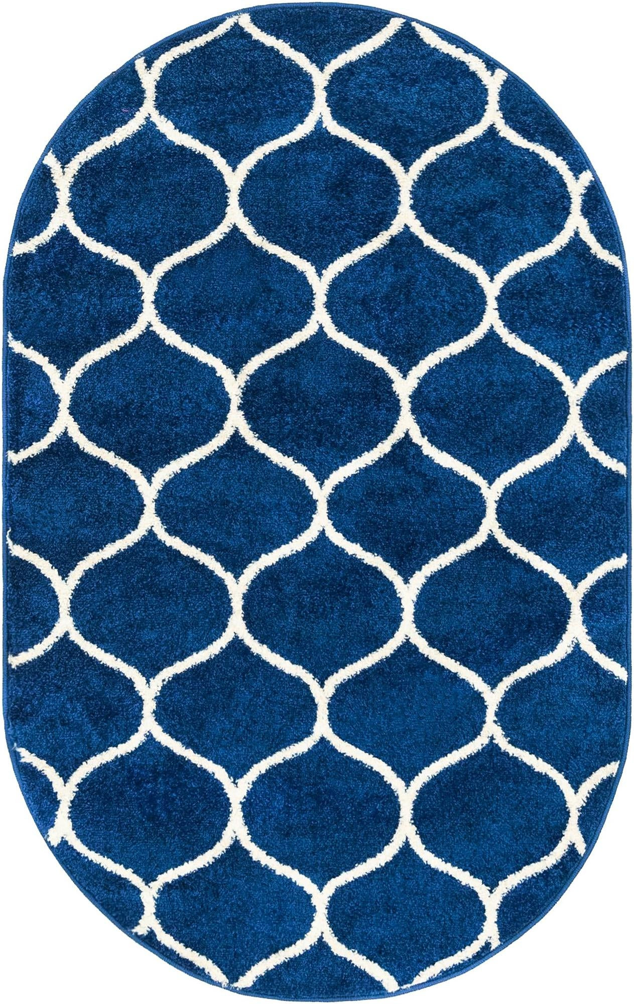 3' x 5' 3 Ingram · Lattice rug, navy and ivory