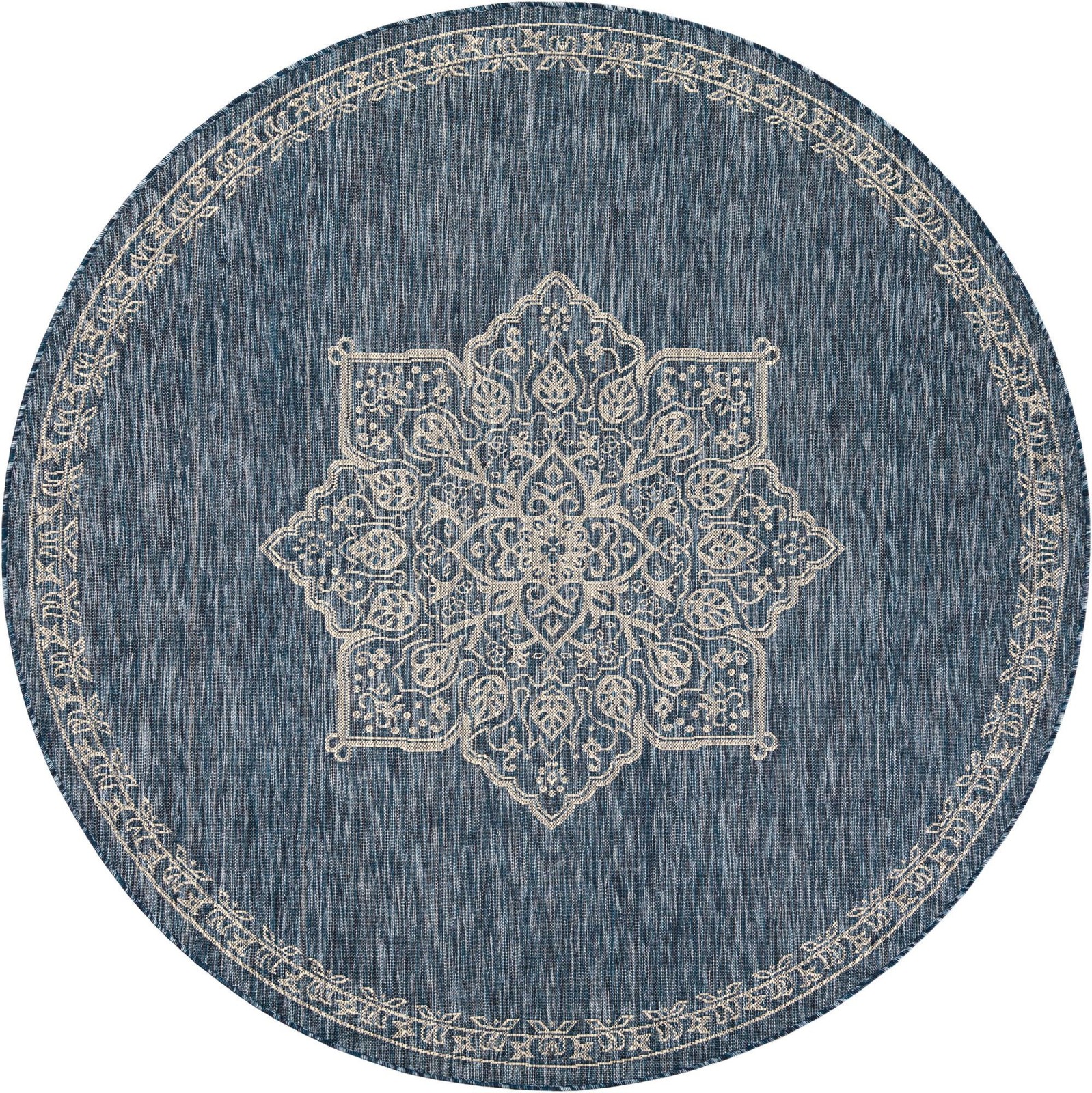 7' 10 x 7' 10 Rhys · Border Outdoor Rug, blue