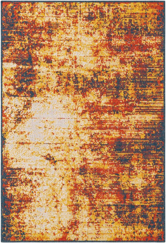 Ward · Abstract Outdoor Rug, terracotta and yellow