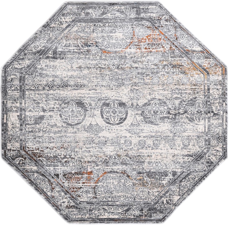 5' 3 x 5' 3 Thrupp · Border rug, multi