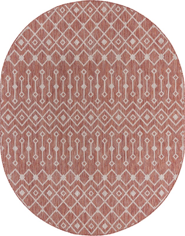 7' 10 x 10' Kearney · Geometric Outdoor Rug, rustred
