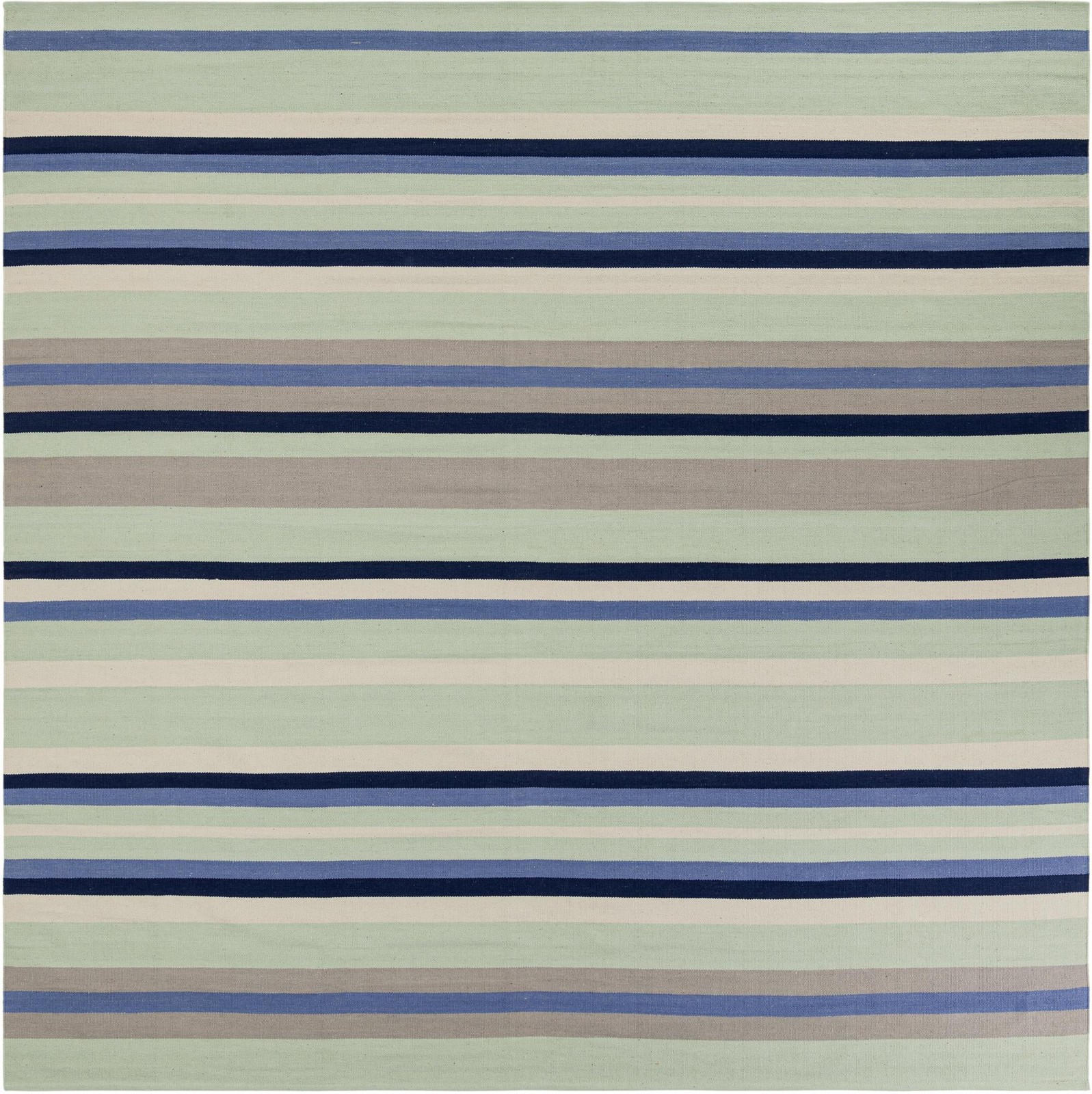 10' x 10' Wortham · Striped rug, aqua blue and gray