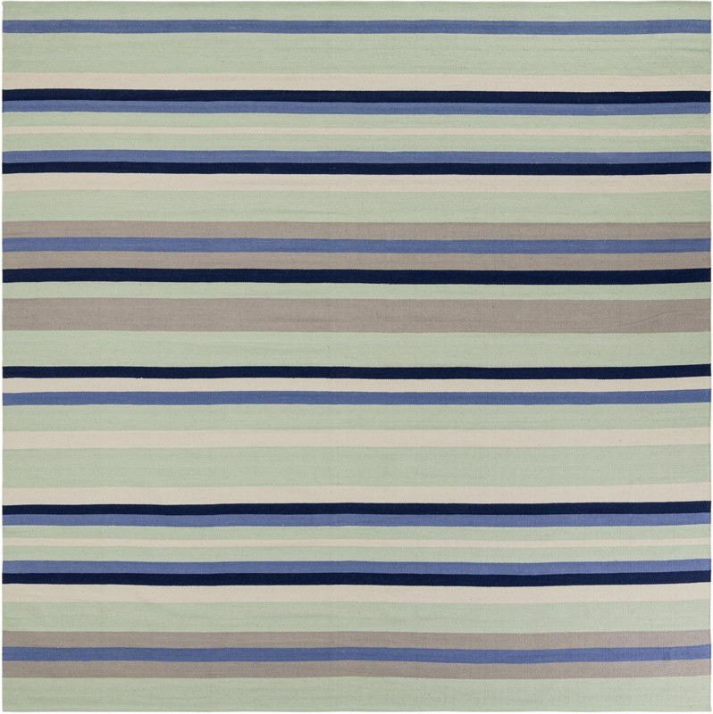 Wortham · Striped rug, aqua blue and gray