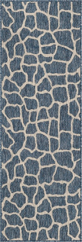 2' x 6' Stillwater · Animal print Outdoor Rug, blue