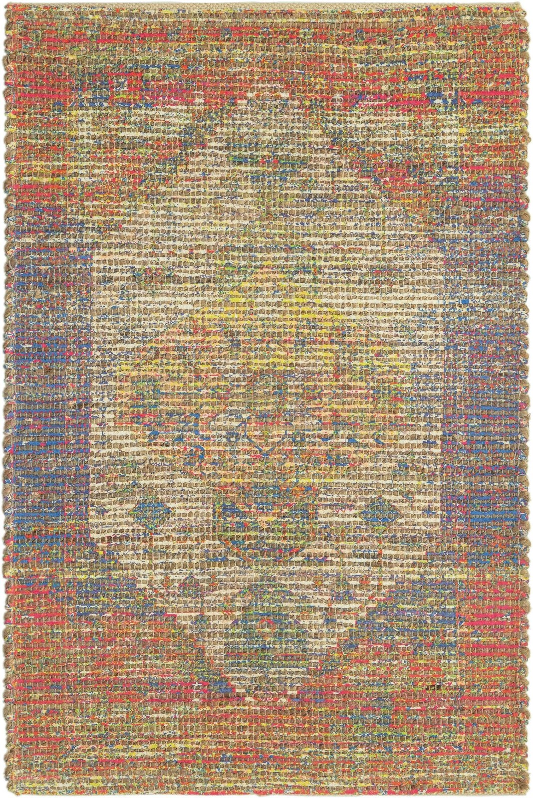 2' x 3' 1 Milford · Distressed medallion rug, multicolor
