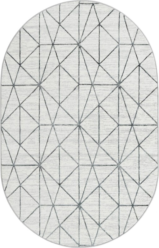 Gilman · Geometric rug, white
