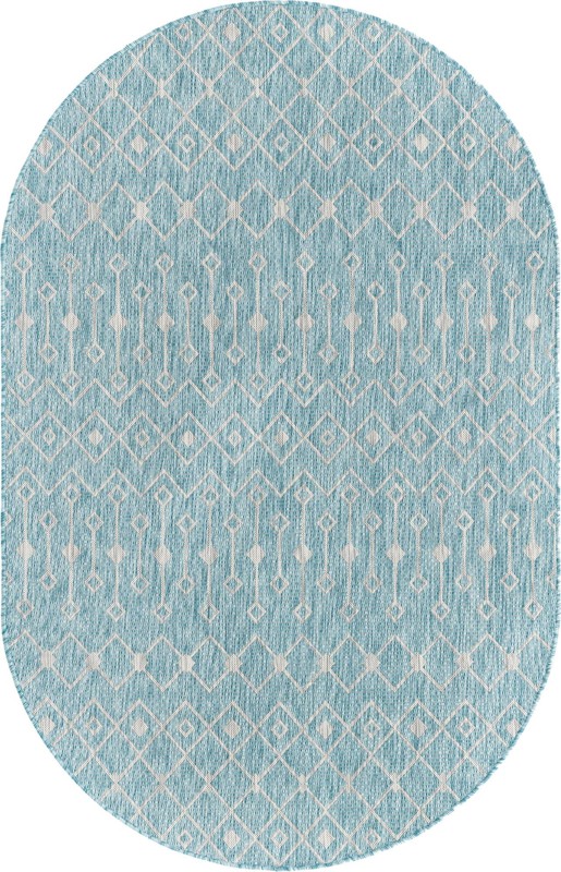 5' 3 x 8' Kearney · Diamond Outdoor Rug, aqua