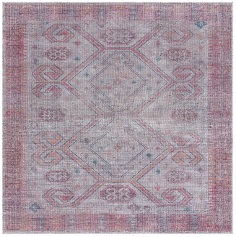 7' 10 x 7' 10 Bascom · Geometric medallion Washable Rug, rust and beige