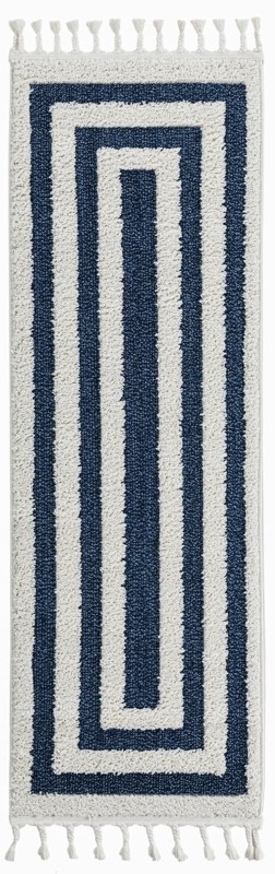 Rickard · Border rug, blue and ivory