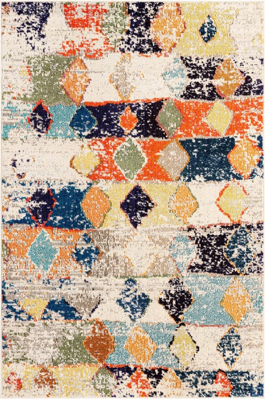 4' x 6' Oakes · Abstract Washable Rug, ivory