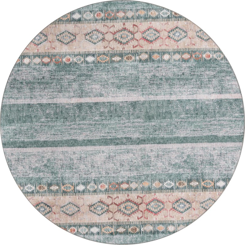 7' 6 x 7' 6 Dalton · Border Washable Rug, green