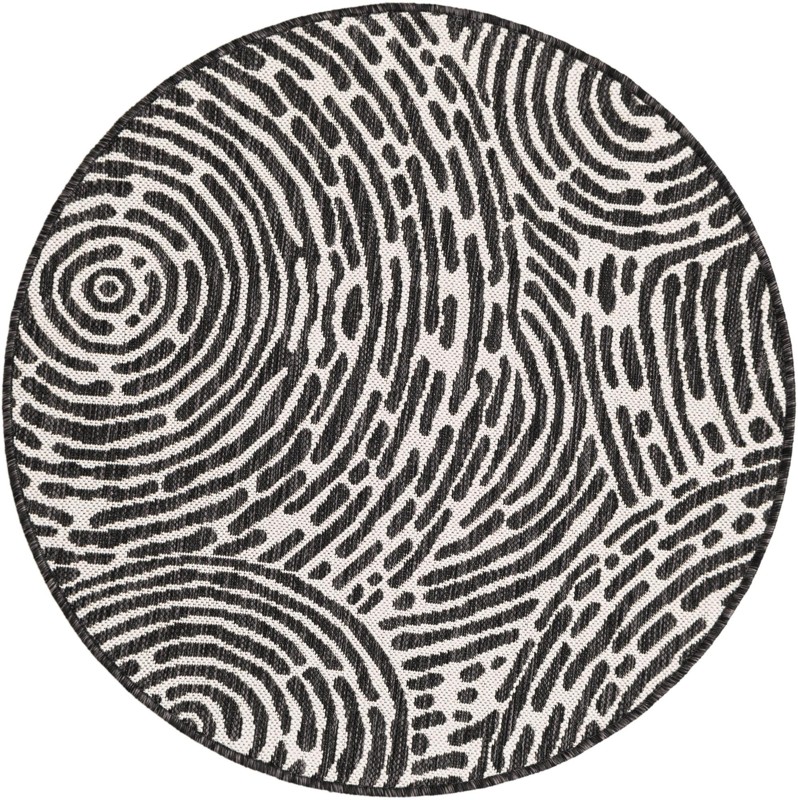 Grafton · Abstract Outdoor Rug, black and white