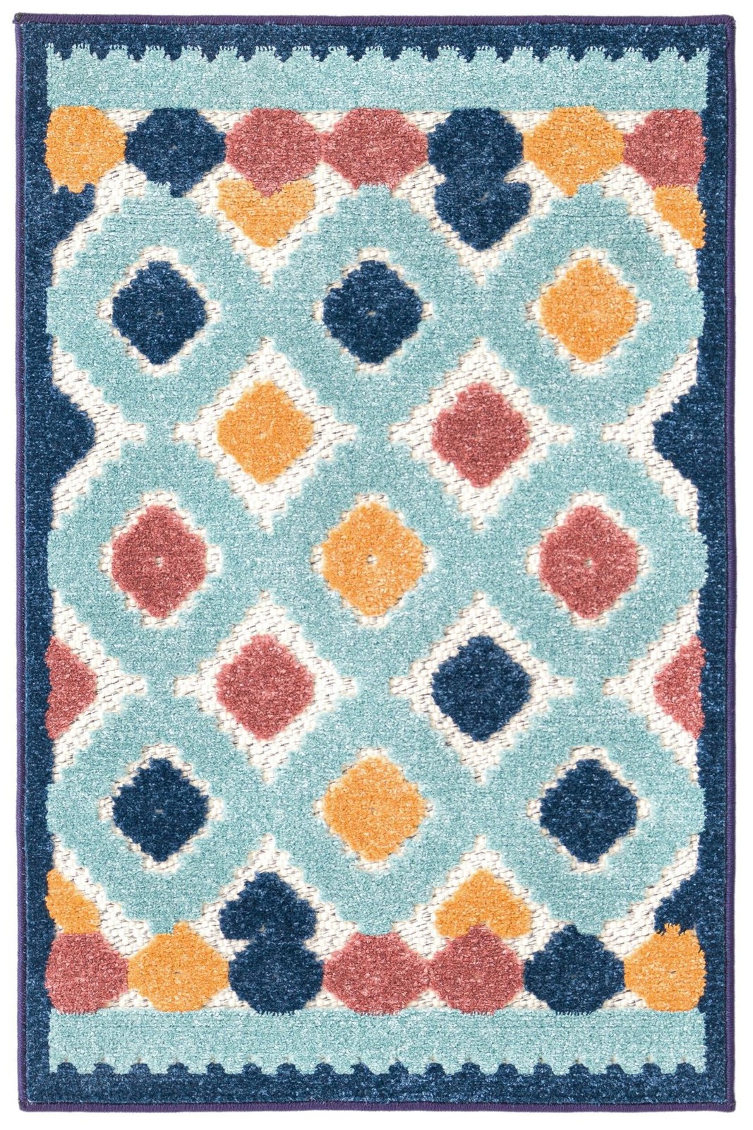 2' x 3' Beale · Border Outdoor Rug, ivory