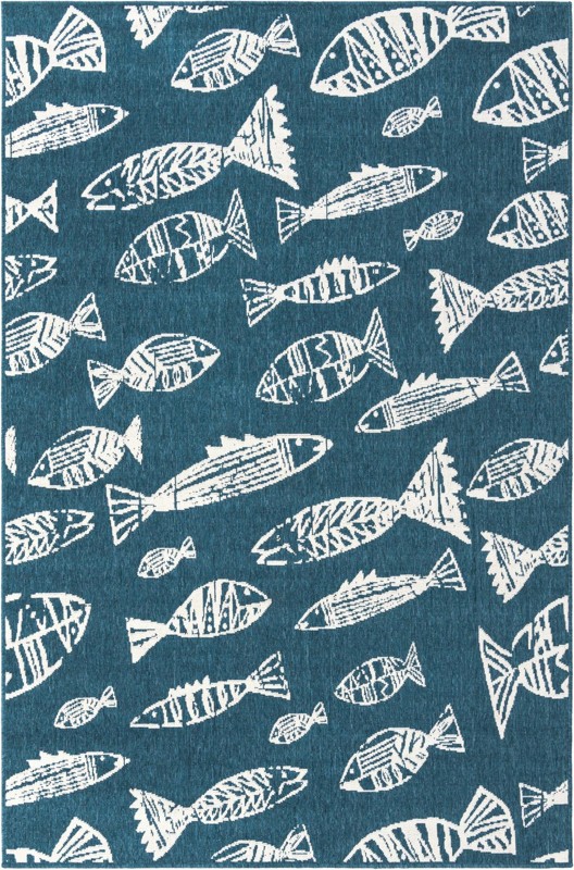 5' 3 x 8' Thaddeus · Pictoral Outdoor Rug, blue