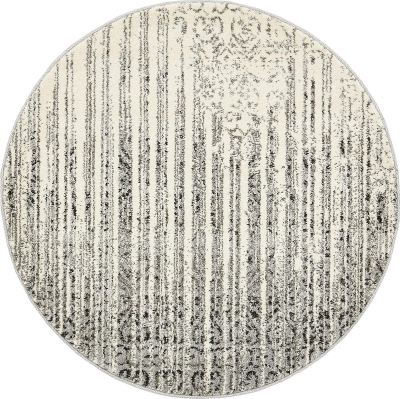 3' x 3' Marchmont · Abstract damask rug, gray and ivory