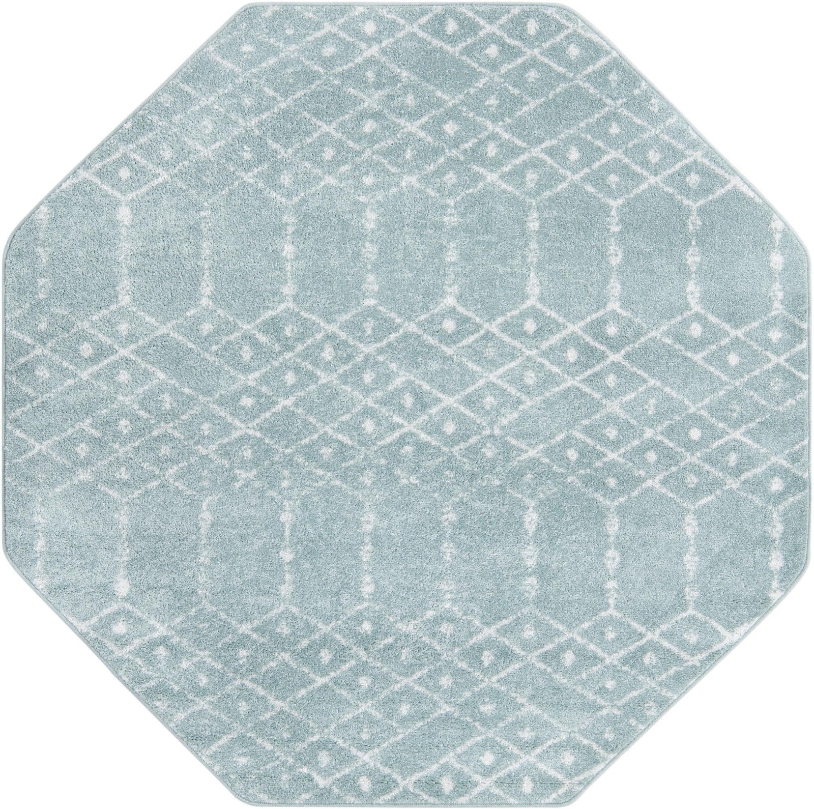 7' 10 x 7' 10 Newcomb · Diamond rug, aqua