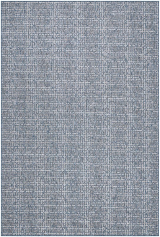 6' x 9' Loam · Checkered Outdoor Rug, navy blue