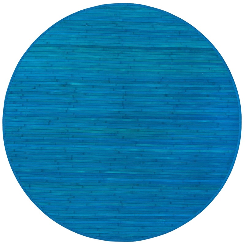 5' 3 x 5' 3 Nora · Border rug, blue