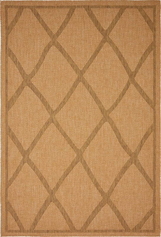 6' x 9' Fanshawe · Diamond Outdoor Rug, light brown and brown