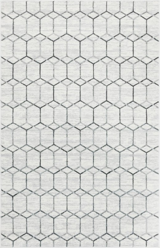 5' x 8' Babcock · Geometric rug, white