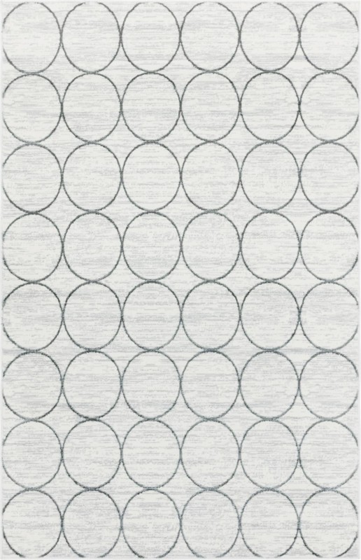 5' x 8' Corvallis · Geometric lattice rug, white and gray